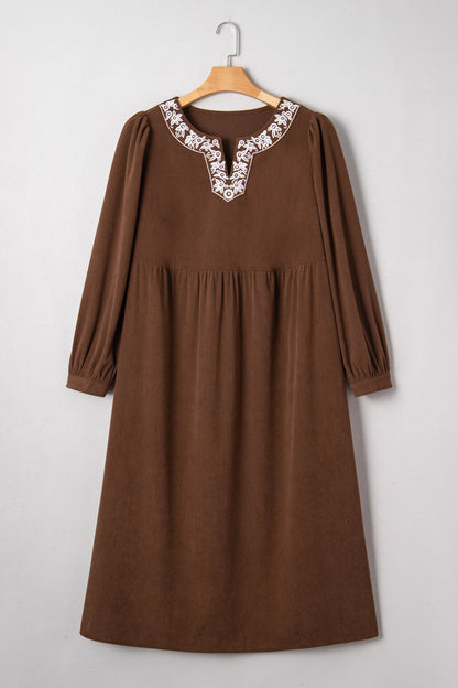 Threaded Pear Hallie High Waist Midi PLUS Dress