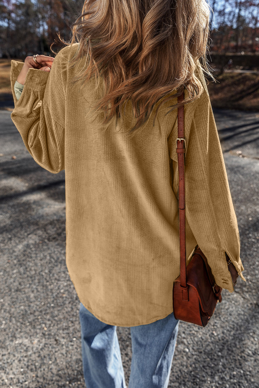 Threaded Pear Giuliana Patched Up Corduroy Shacket