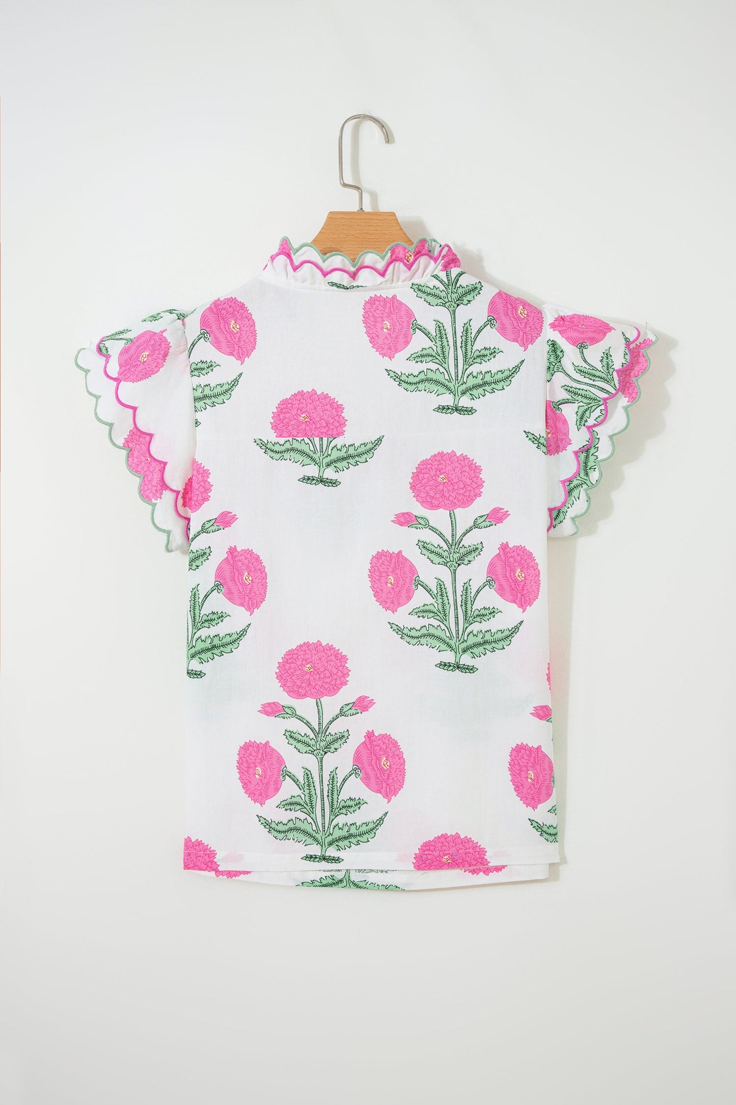 Threaded Pear Mariah Detail Short Sleeve Blouse