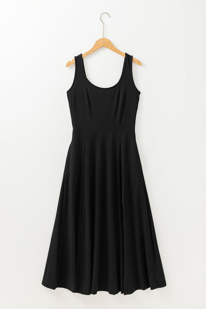 Threaded Pear Indie Scoop Flared Midi Dress