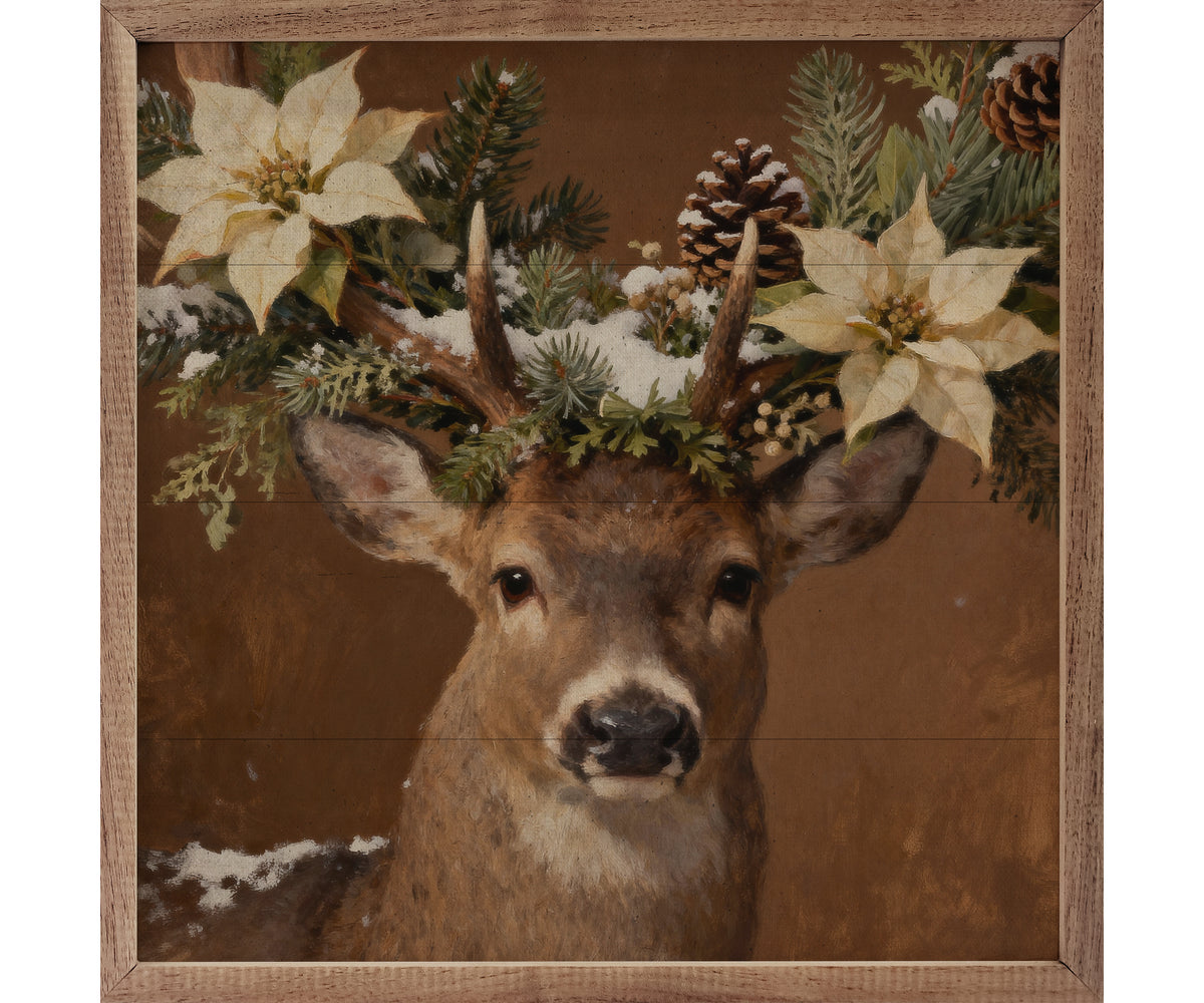Kendrick Home Poinsettia Deer