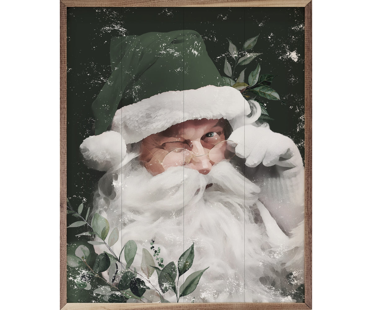 Kendrick Home Winking Santa With Green Hat