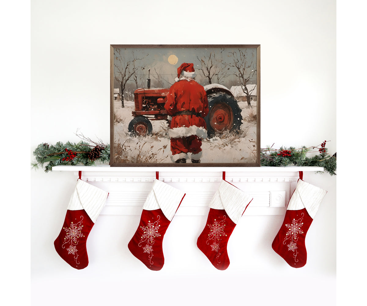 Kendrick Home Santa With Red Tractor