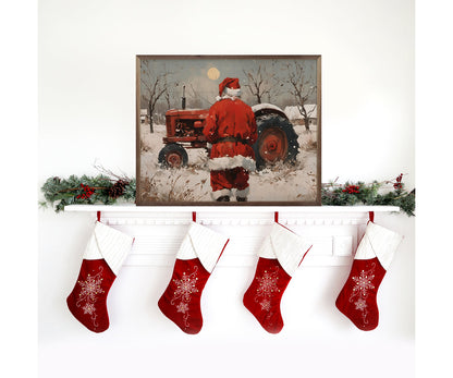 Kendrick Home Santa With Red Tractor
