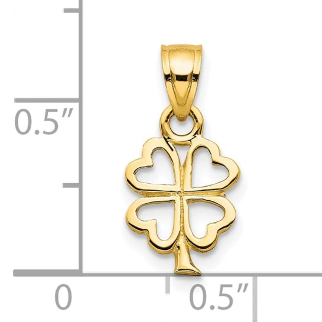 Four Leaf Clover Charm 10K Yellow Gold Pendant
