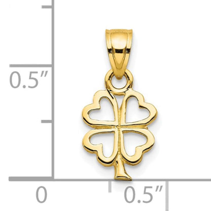 Four Leaf Clover Charm 10K Yellow Gold Pendant
