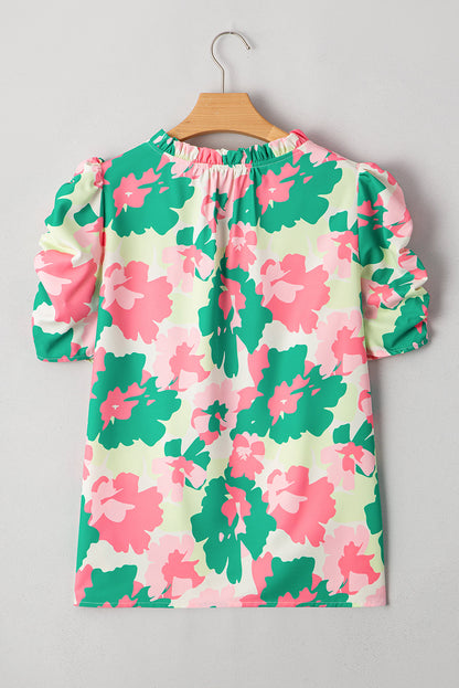 Threaded Pear Jolene Ruched Short Sleeve Blouse