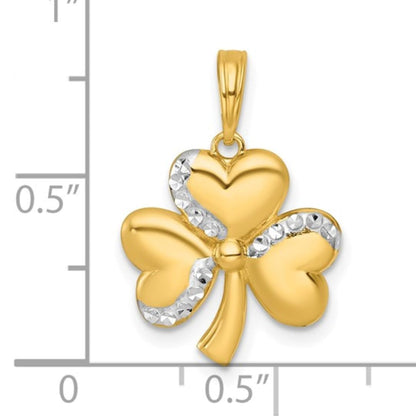 Three Leaf Clover Charm 14K Yellow Gold Pendant