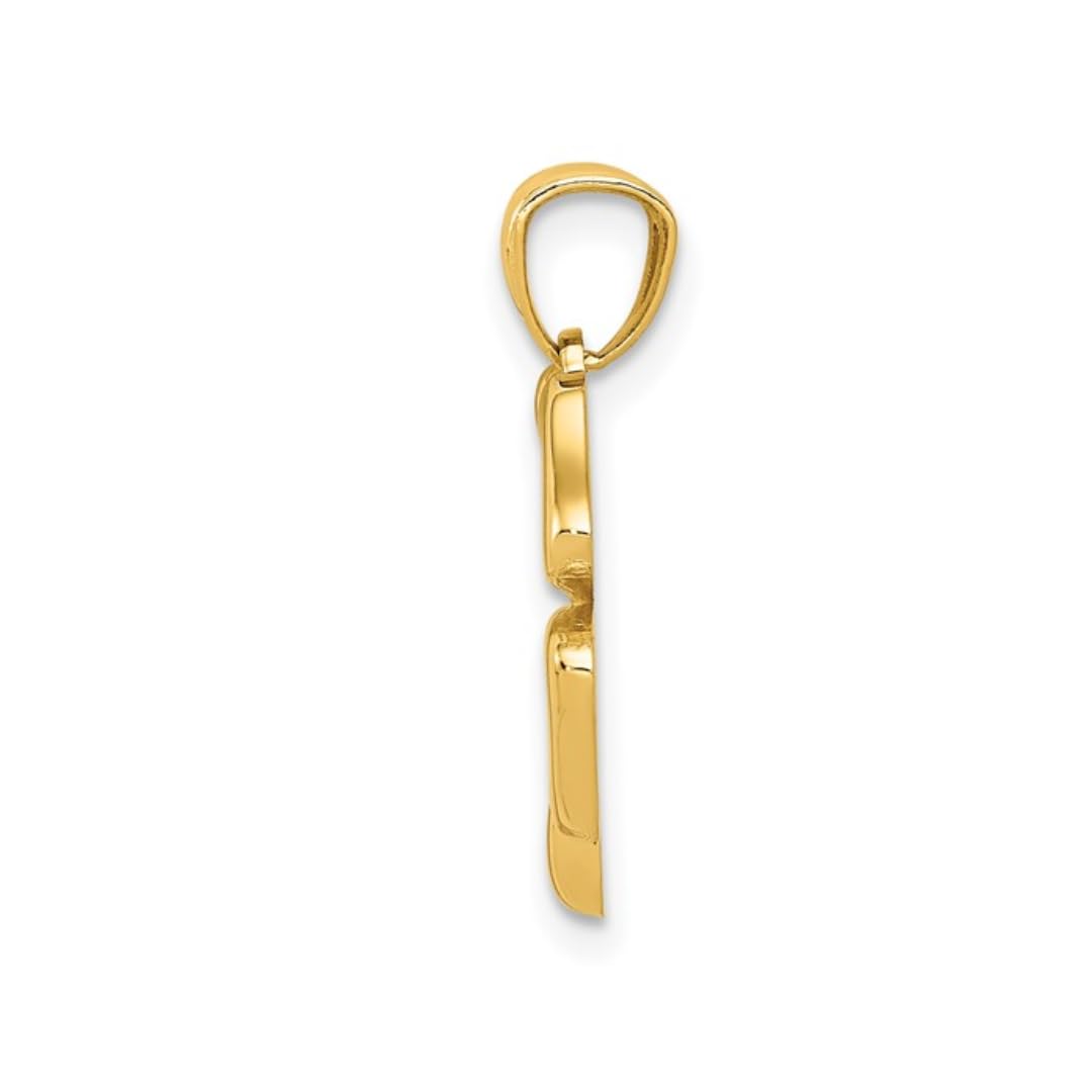 10K Yellow Gold Four Leaf Clover Charm Luck Pendant