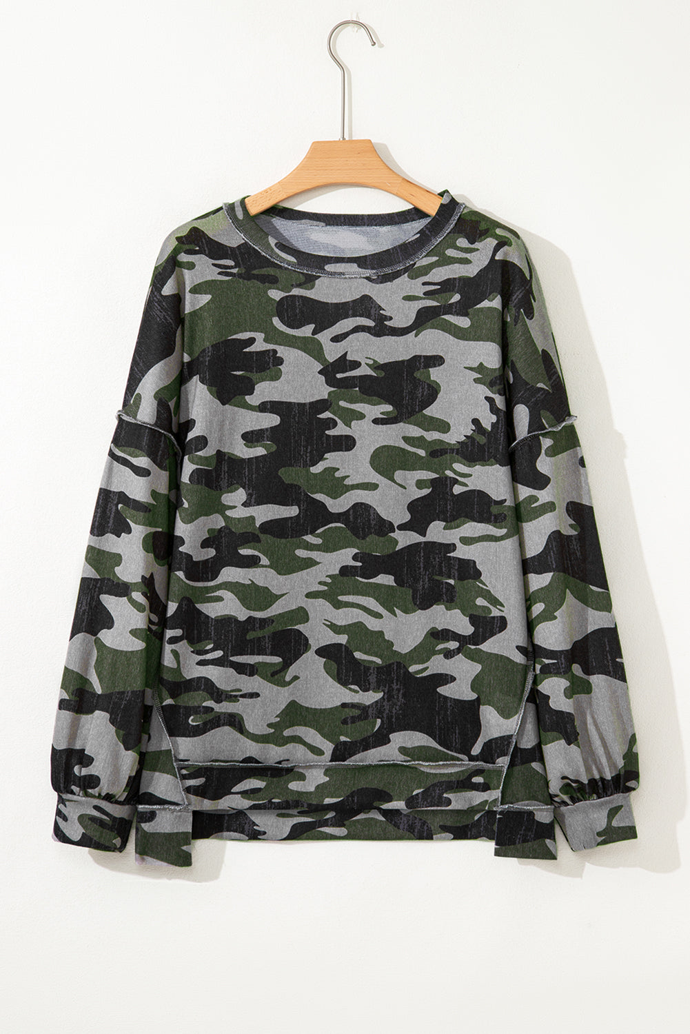 Threaded Pear Honey Patchwork Drop Shoulder Sweatshirt