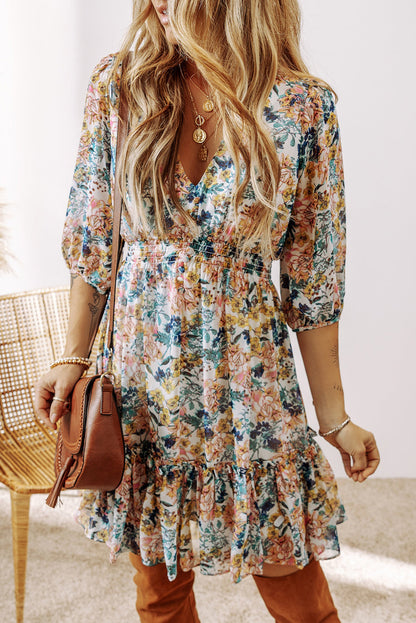 Threaded Pear Amira High Waist Ruffled Dress