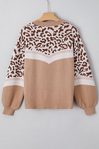 Threaded Pear Eliana Block Knit Baggy Sweater