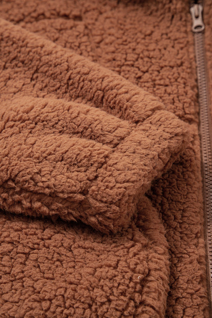 Threaded Pear Bethany Up Hooded Sherpa Jacket