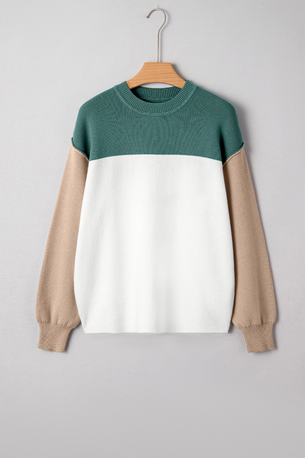 Threaded Pear Anava Ribbed Knit Baggy Sweater