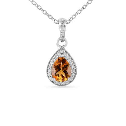 Natural Pear Shaped Citrine Necklace and Earrings Jewelry Sets