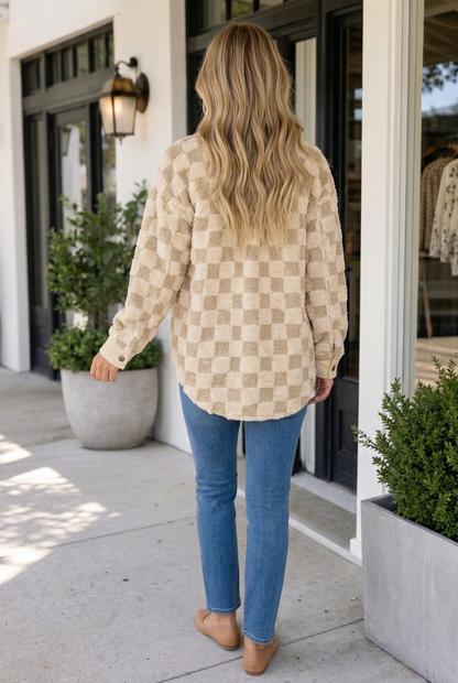 Threaded Pear Camryn Sleeve Shift Silhouette Shacket