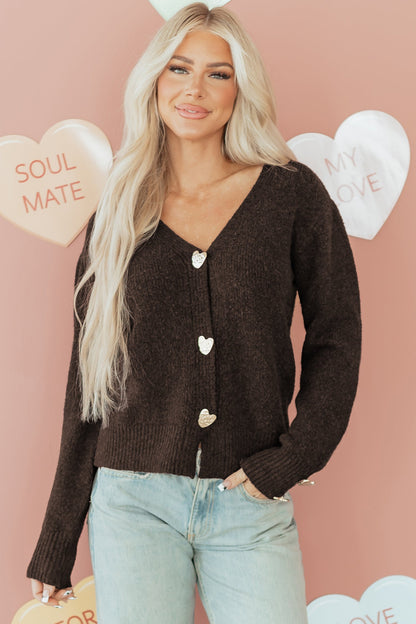Threaded Pear Kassidy Heart Metal Cardigan Sweater
