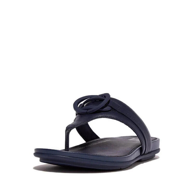 FitFlop Gracie Thong Circlet Toe Post Women's Sandals — Navy Leather