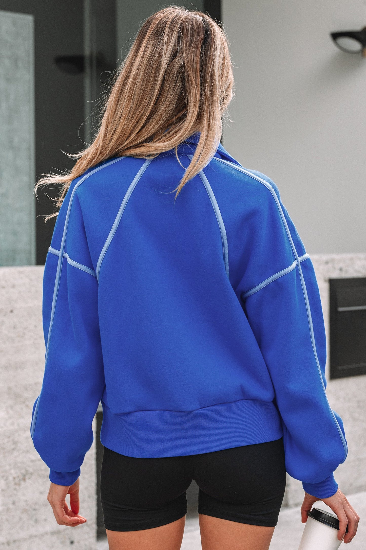Threaded Pear Clover Exposed Seam Chic Sweatshirt