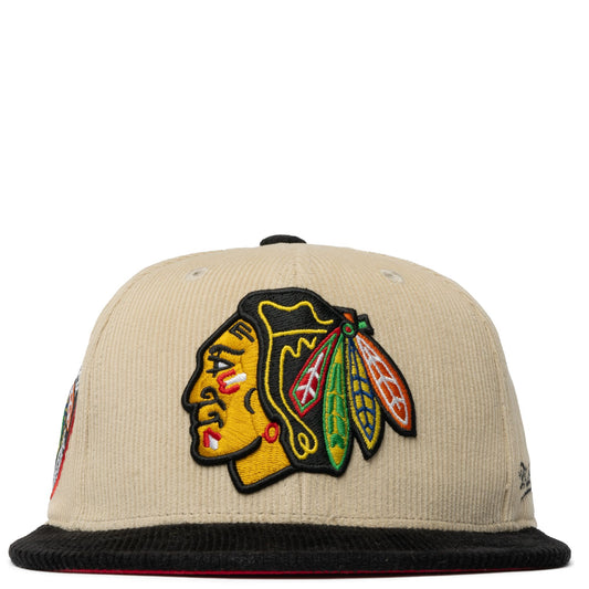 Mitchell & Ness Men's NHL 2 Tone Team Cord Fitted Blackhawks Fitted Caps