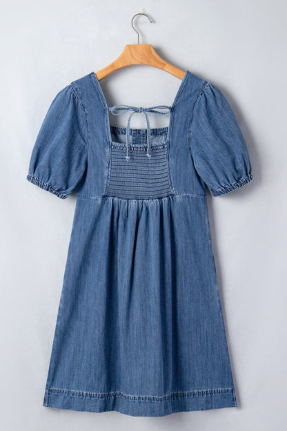 Threaded Pear Karina Puff Sleeve Mini Dress
