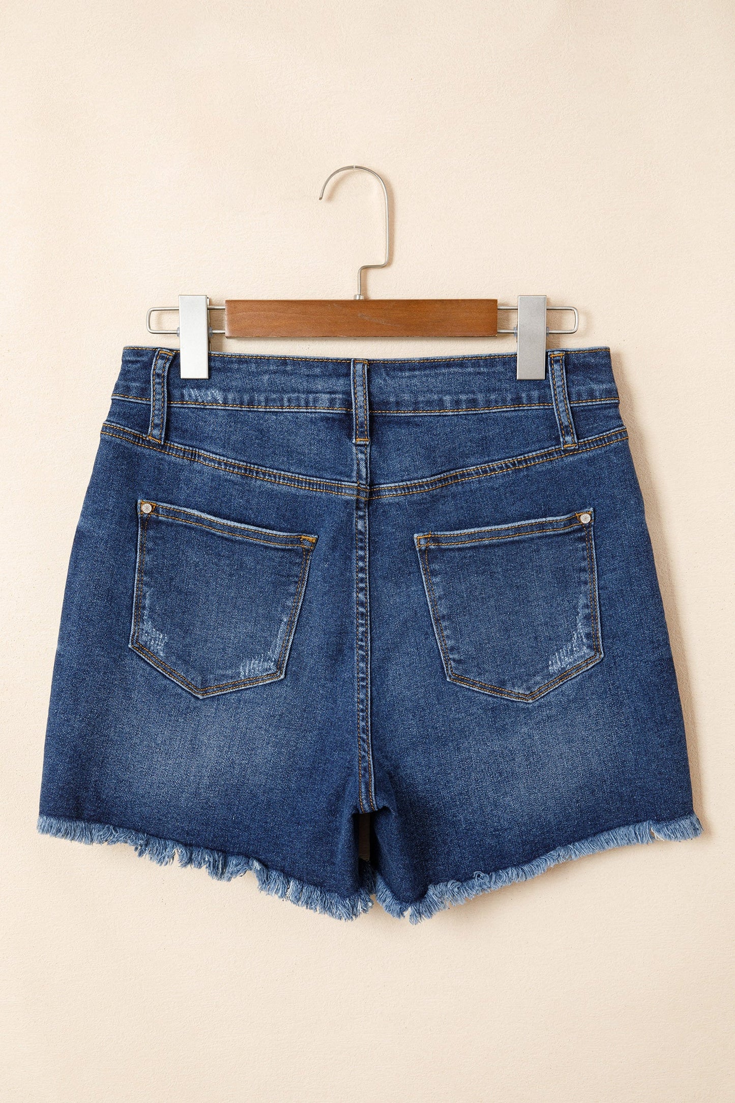 Threaded Pear Holland Hem Distressed Whiskery Shorts