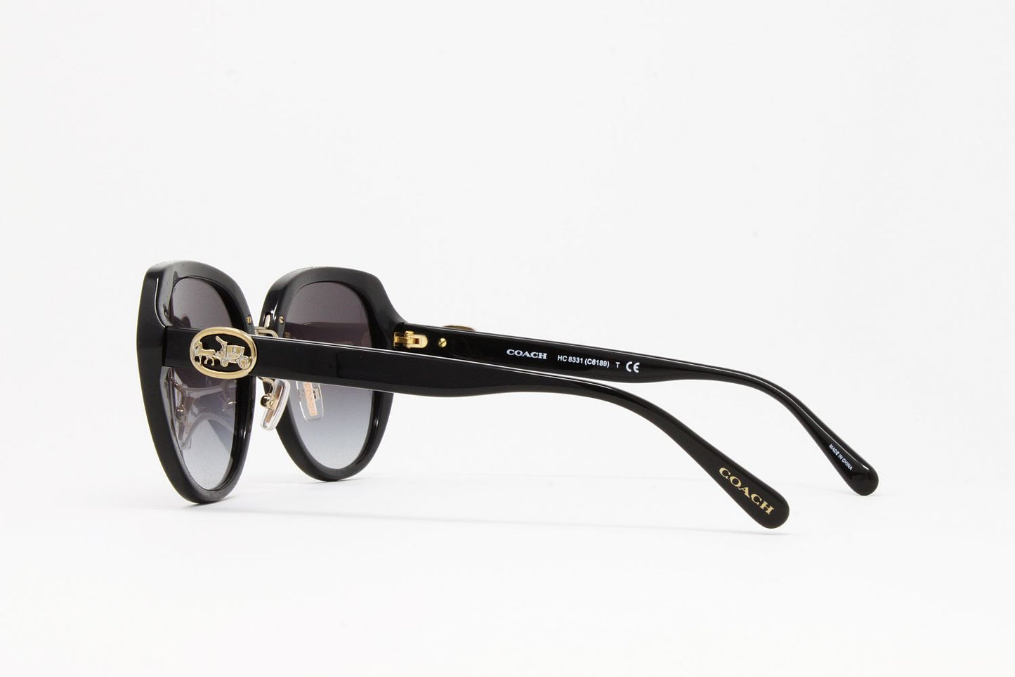 Coach HC8331-50028G Black 55mm Plastic Round Women's Sunglasses