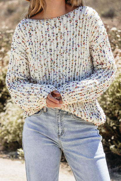 Threaded Pear Scarlett Confetti Reversible Twist Sweater