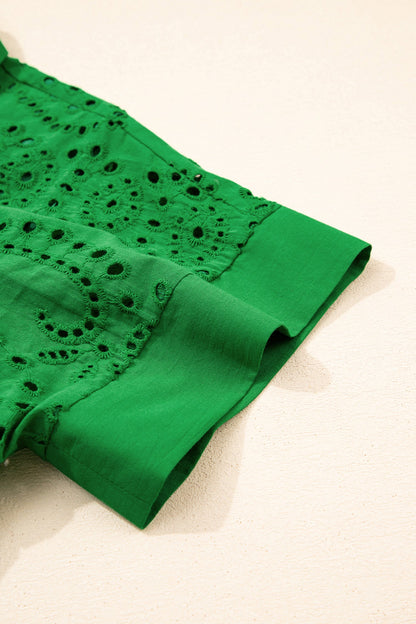 Threaded Pear Celine Eyelet Embroidered T Shirt