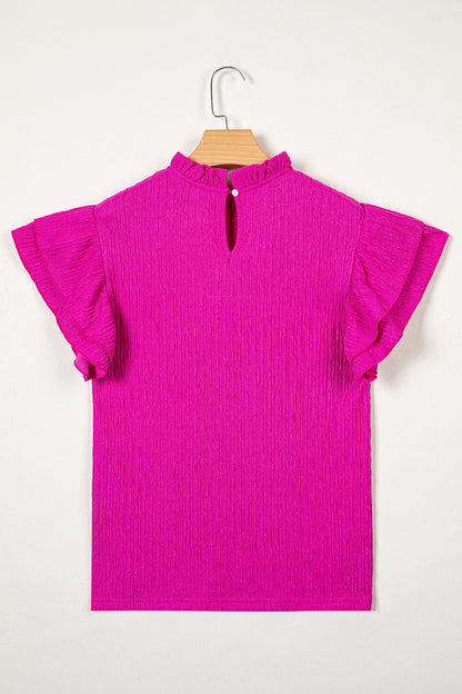 Threaded Pear Londyn Trim Short Sleeve Blouse