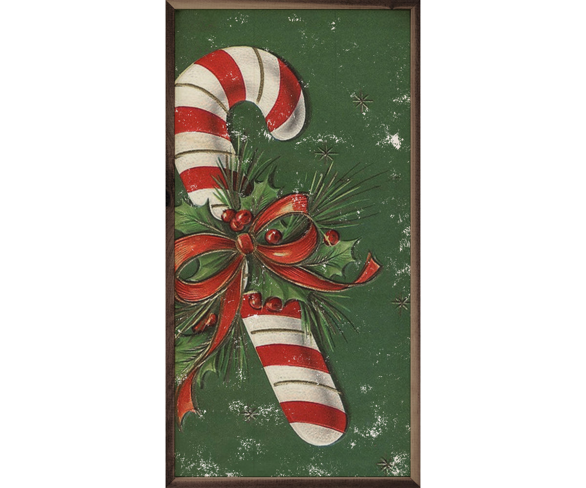 Kendrick Home Candy Cane With Red Bow Green