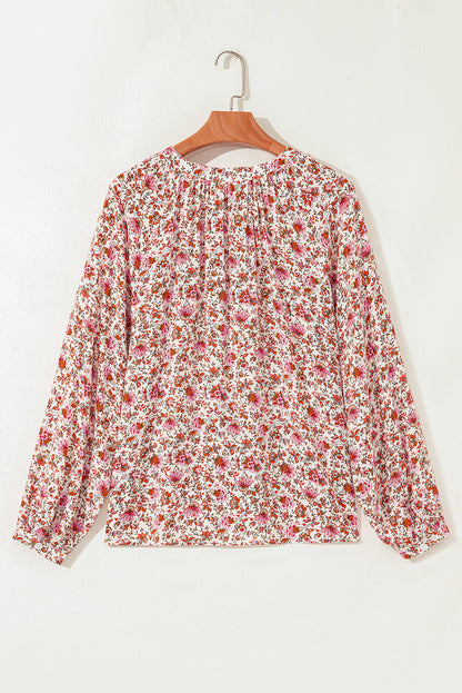 Threaded Pear Carter Notched Puff Sleeve Blouse