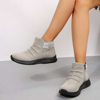 Round-Toe Women’s Frosted Martin Boots