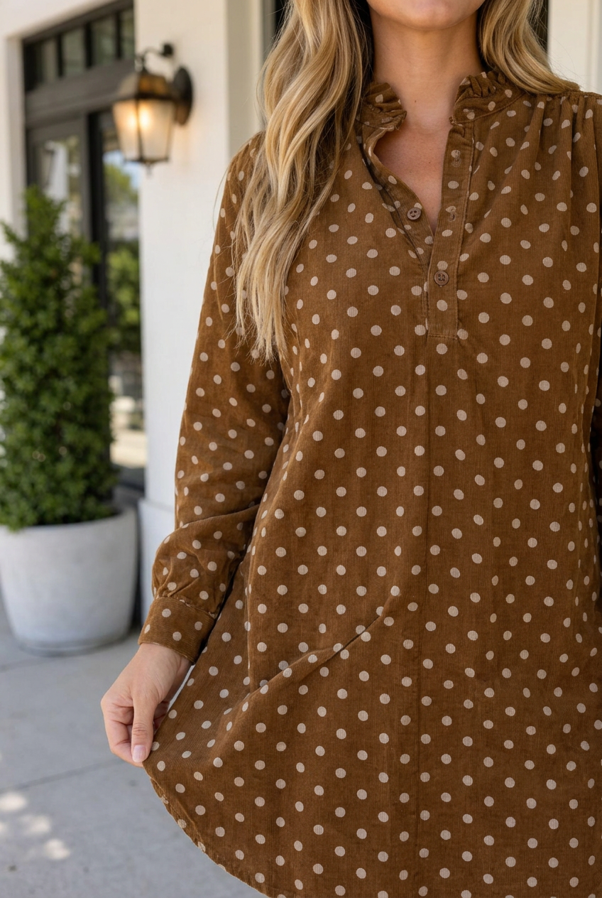 Threaded Pear Zuri Long Sleeve Shift Dress