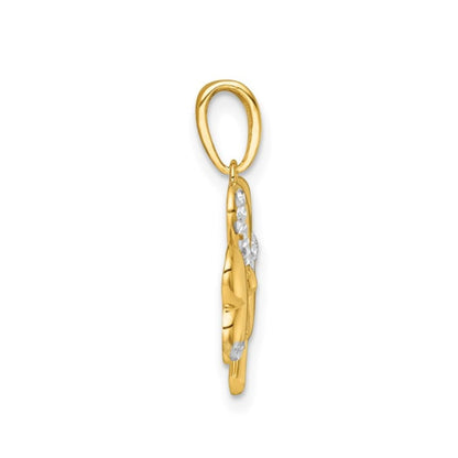 Three Leaf Clover Charm 14K Yellow Gold Pendant