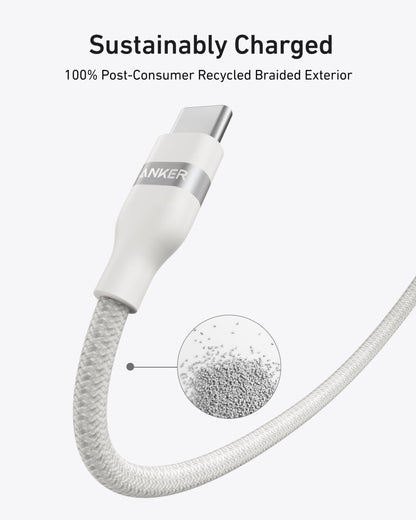 Anker USB-C to USB-C Cable (3 ft / 6 ft, 240W, Upcycled-Braided)