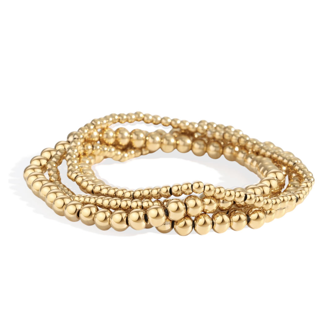 Mint & Lily 3mm & 5mm Beaded Bracelet Stacking Set