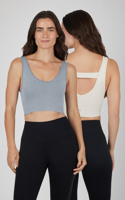 2 PK Stone Wash Bra Tank
