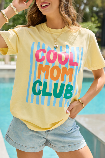 Cool Mom Club Yellow Graphic Tee