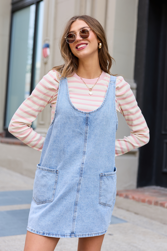 Hazel Light Wash Denim Mini Dress