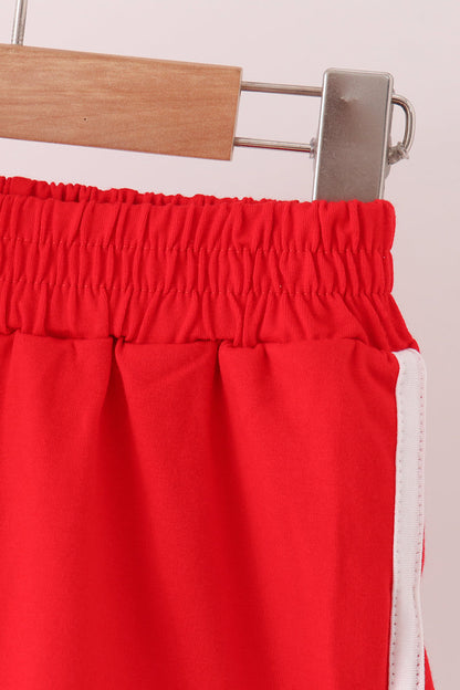 Red Active Shorts Set