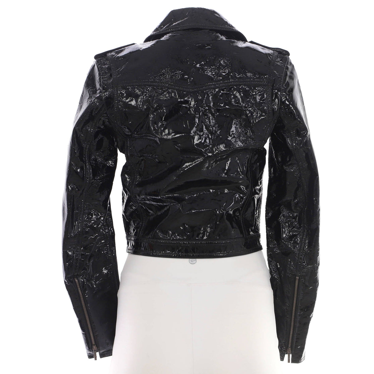 Women's Biker Jacket Crinkled Patent