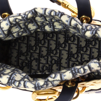 Lady Dior Bag Wicker and Oblique Canvas Medium