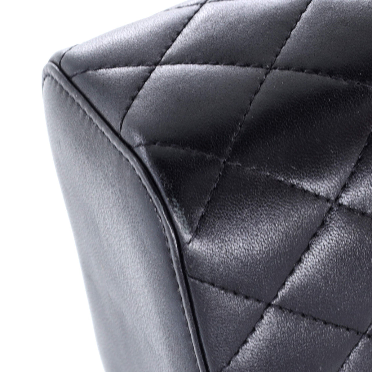Classic Top Handle Vanity Case with Chain Quilted Lambskin Mini