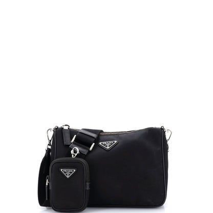 Re-Edition 2000 Double Zip Shoulder Bag Tessuto Small