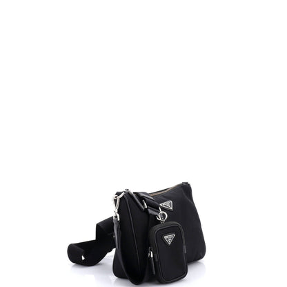 Re-Edition 2000 Double Zip Shoulder Bag Tessuto Small