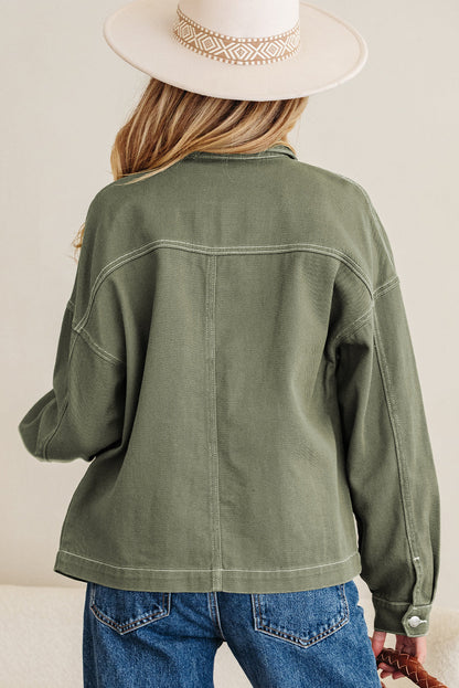 Threaded Pear Isabella Collared Front Boyfriend Jacket