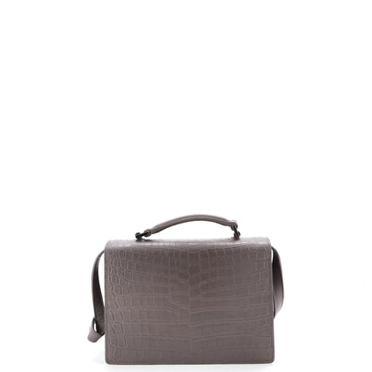 Bellechasse Satchel Crocodile Embossed Leather Medium