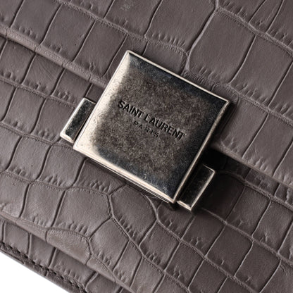 Bellechasse Satchel Crocodile Embossed Leather Medium