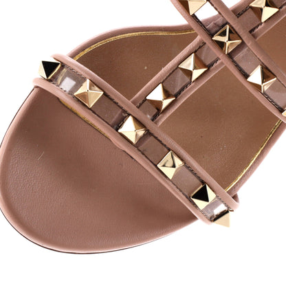Women's Rockstud Block Heel Sandals Leather